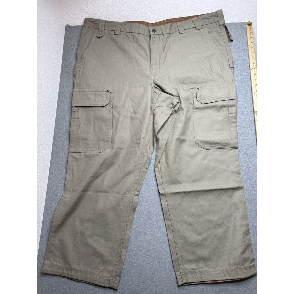 Duluth Pants Mens 50x30 Beige DuluthFlex Fire Hose Relaxed Fit Cargo Work New